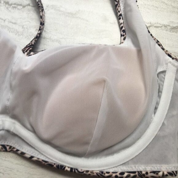 Athleta Aqualuxe Batik Bra-Sized Floral Mid Coverage Bikini Top 40B/C Adjustable - Picture 6 of 10